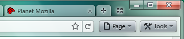 Firefox 4.0 モックアップ: Page、Tools ボタン