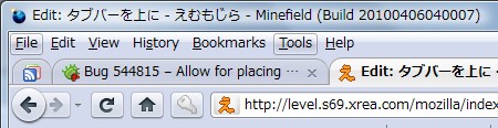Tabs on top