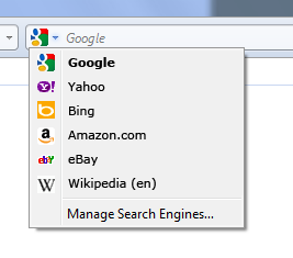 Firefox with new search plugin set